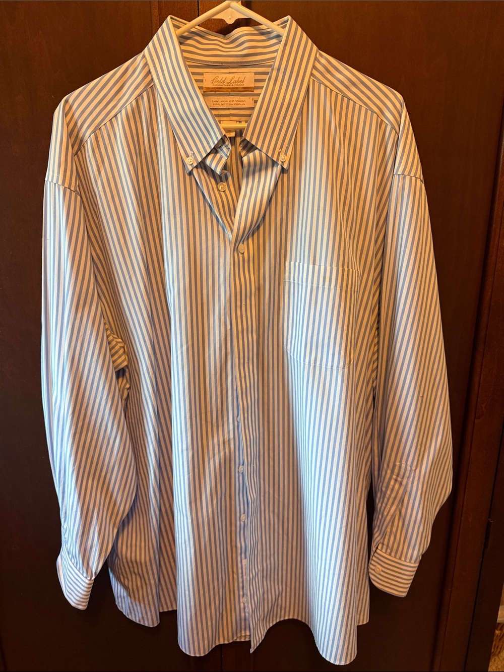 Gold Label By Roundtree & Yorke Blue Stripe Button-Down Shirt